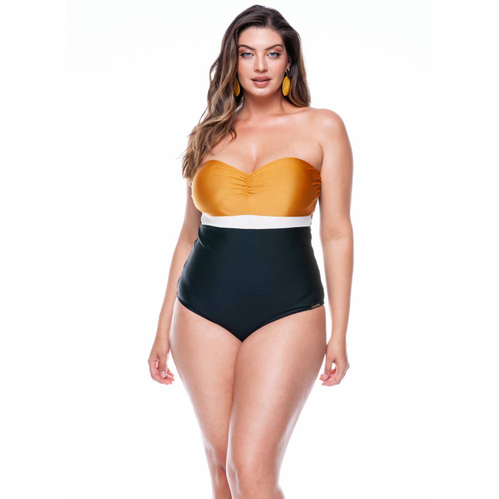 COLOURED SWIMSUIT WITH PADDED CUPS AND WIDE STRAPS-LEHONA USA