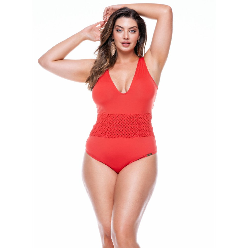 SWIMSUIT CUPPED WITH MACRAME-LEHONA USA