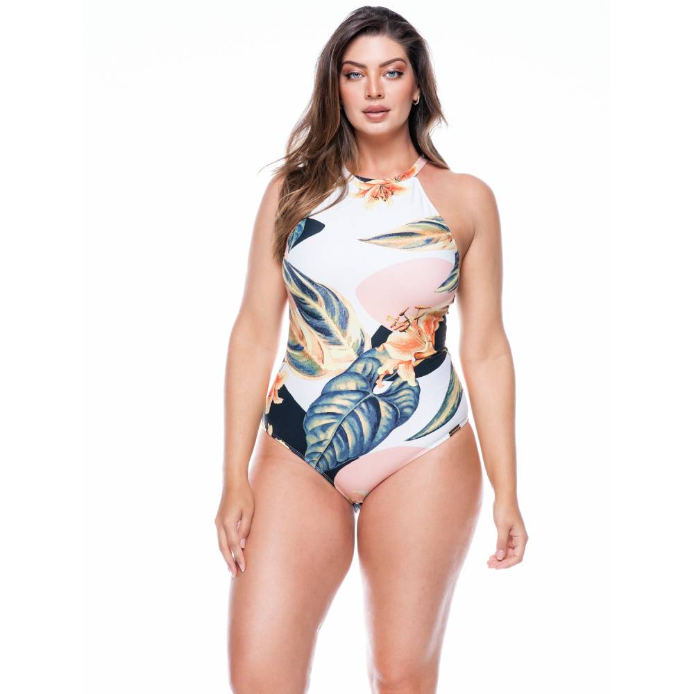 SWIMSUIT WITH CHOKER AND PADDED CUPS-LEHONA USA