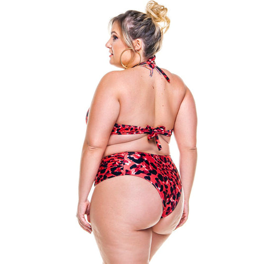 DRAPED SIDE BIKINI BOTTOM IN SAVANA PRINT-LEHONA USA