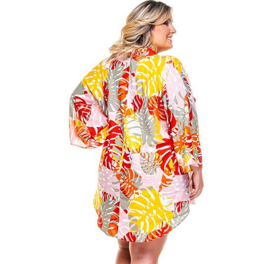 ELBOW SLEEVE SHIRT IN MARROCOS PRINT-LEHONA USA