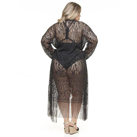 FRINGED KIMONO-LEHONA USA