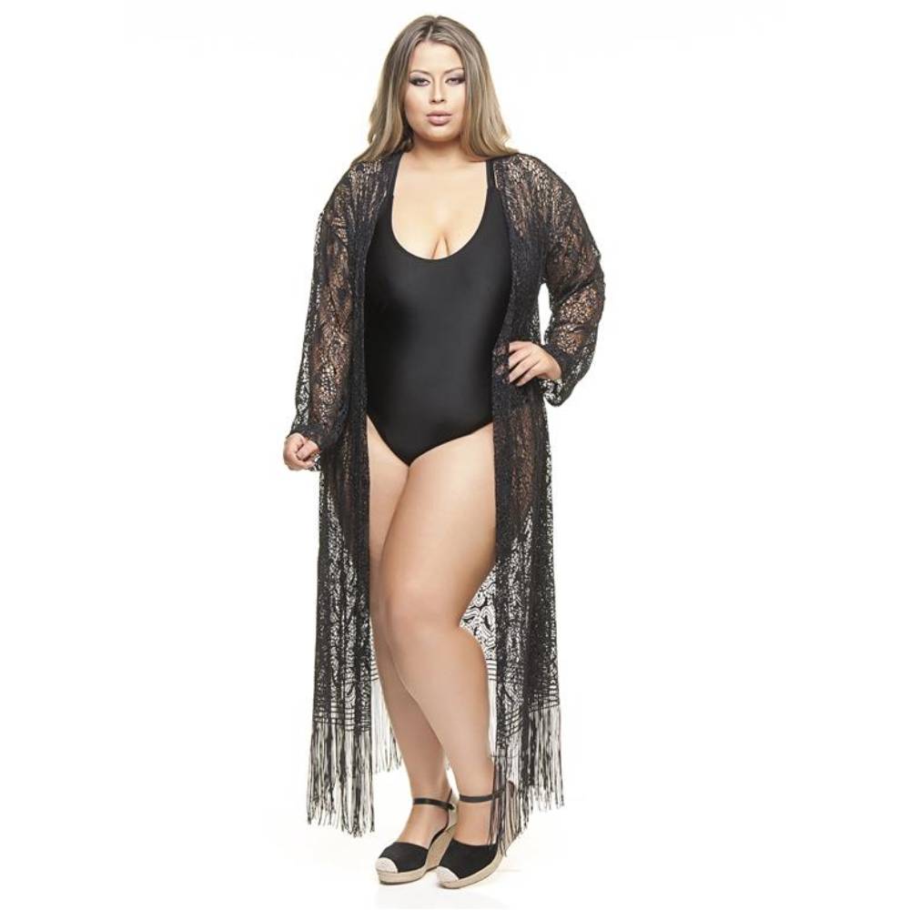 FRINGED KIMONO-LEHONA USA