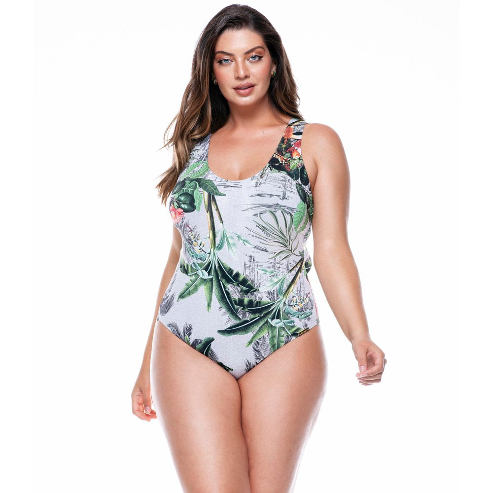 G-STRING CUPPED BODYSUIT IN BOTANICAL GARDEN PRINT-LEHONA USA