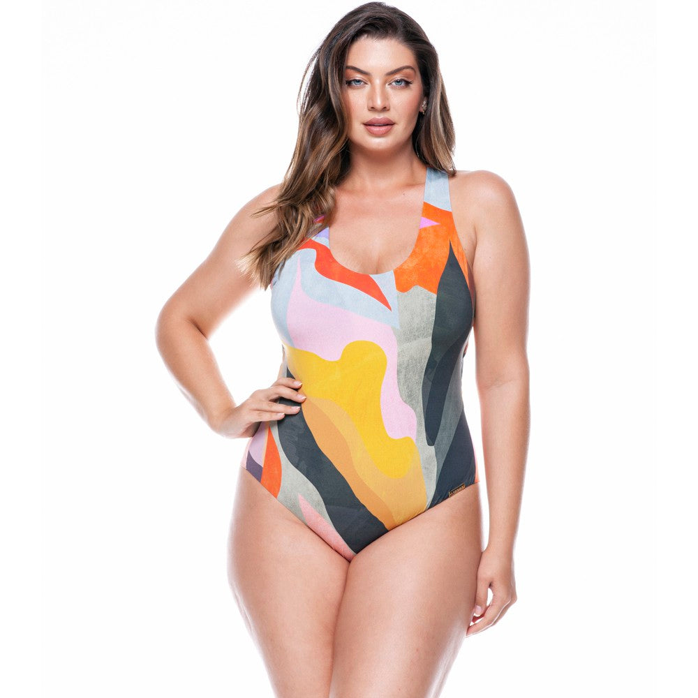 G-STRING CUPPED BODYSUIT IN CONTEMPORARY PRINT-LEHONA USA