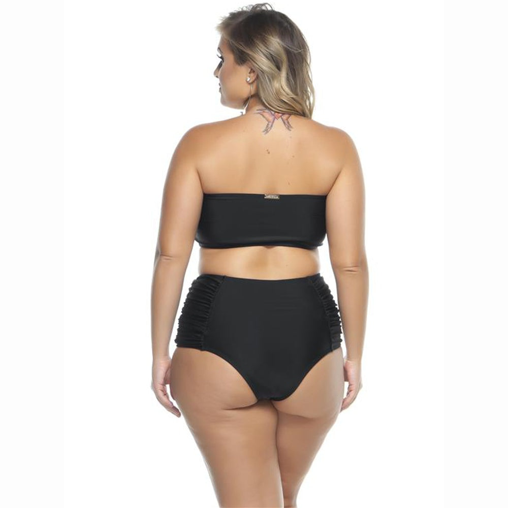 HIGH WAISTED SIDE DRAPED BIKINI BOTTOM-LEHONA USA