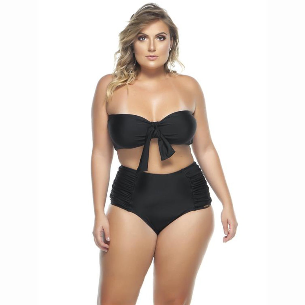 HIGH WAISTED SIDE DRAPED BIKINI BOTTOM-LEHONA USA