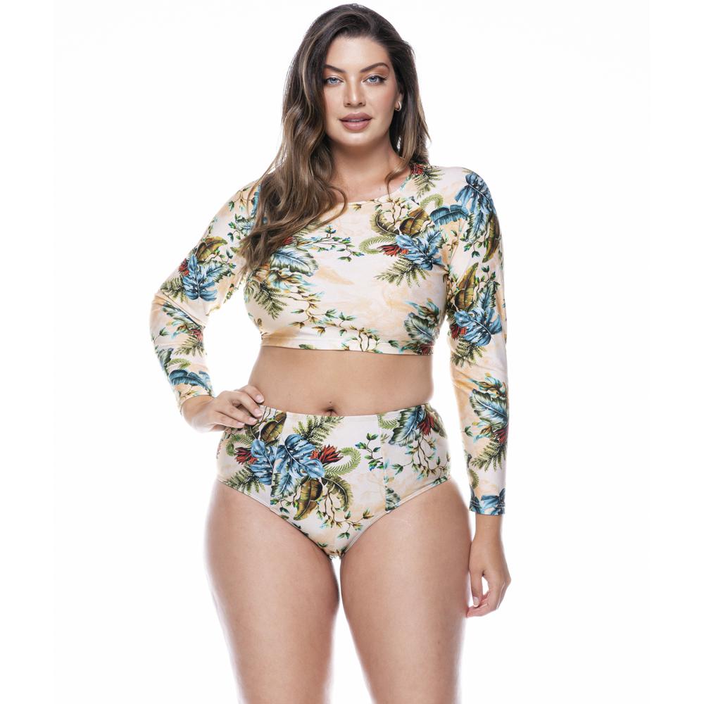 LONG SLEEVE CROP TOP IN DOURO PRINT-LEHONA USA