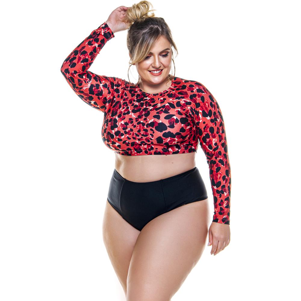 LONG SLEEVE CROP TOP IN SAVANA PRINT-LEHONA USA