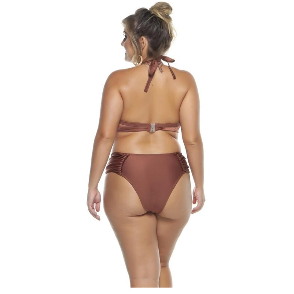 PADDED BIKINI TOP WITH DRAPED EFFECT-LEHONA USA