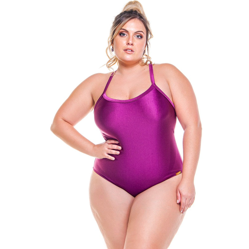 PLUS SIZE CROSS-BACK PADDED SWIMSUIT-LEHONA USA