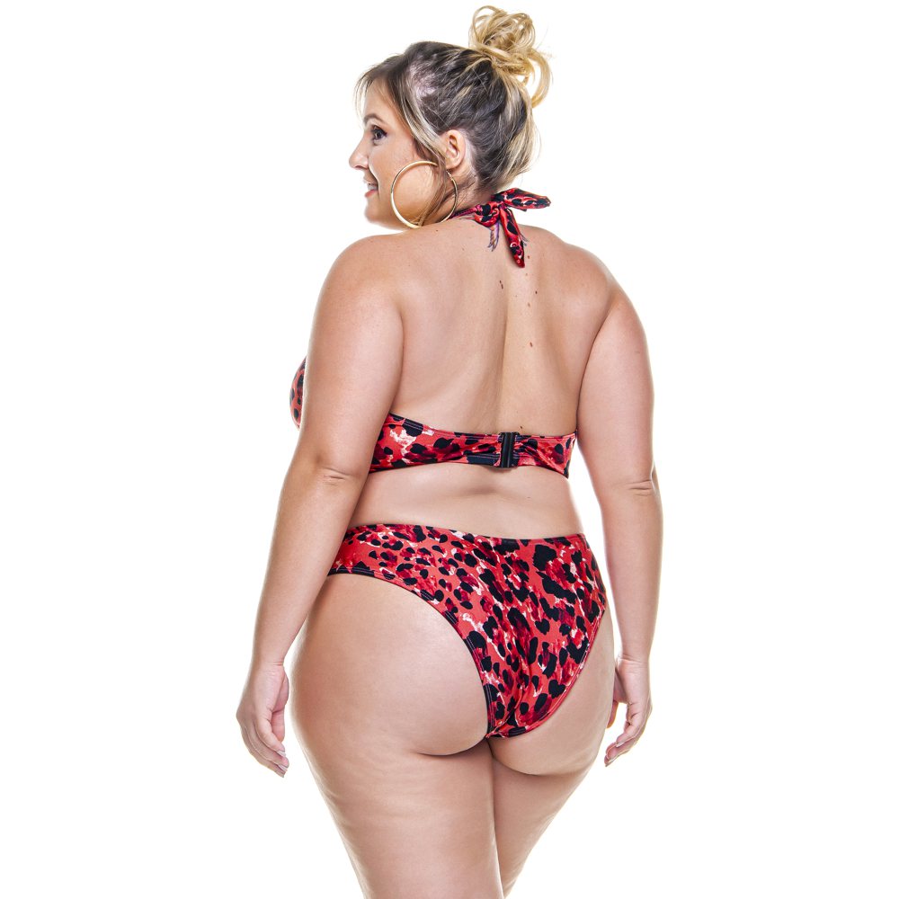 PLUS SIZE SAVANA PRINT CROP TOP WITH CLEAVAGE HOLE-LEHONA USA
