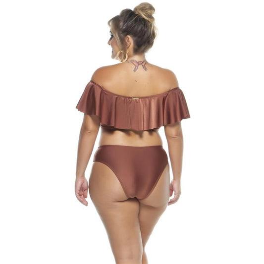 RUFFLED OFF SHOULDER BIKINI TOP-LEHONA USA