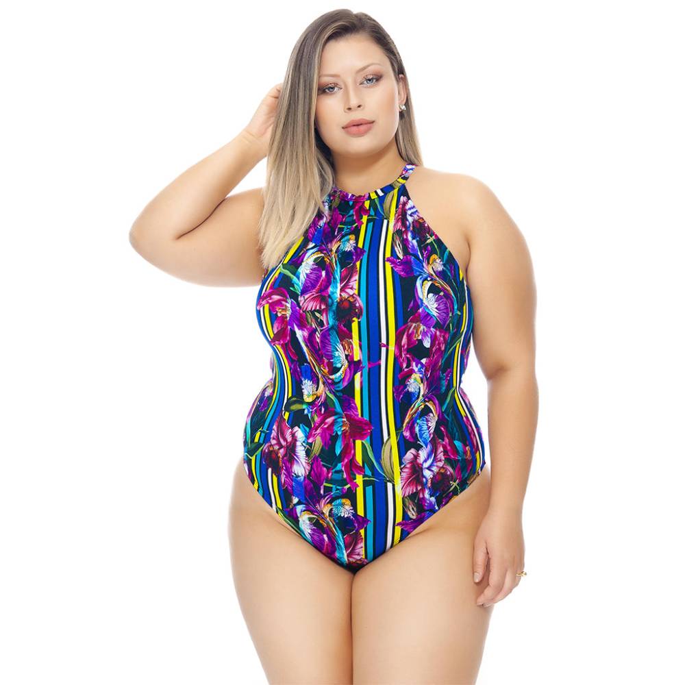 SWIMSUIT WITH CHOKER AND PADDED CUPS-LEHONA USA