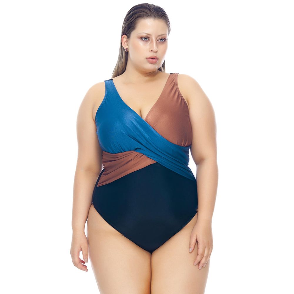 SWIMSUIT WITH CROSS-OVER DETAIL AT THE BUST-LEHONA USA