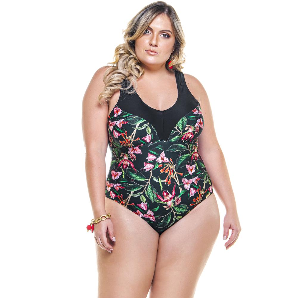 SWIMSUIT WITH DETAIL IN NECKLACE IN 2 COLORS IN CHERRY TREE PRINT-LEHONA USA