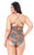 SWIMSUIT WITH PADDED CUPS AND TIE BACK CLOSURE