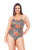 SWIMSUIT WITH PADDED CUPS AND TIE BACK CLOSURE