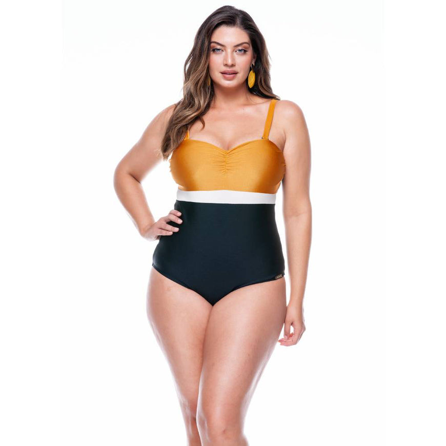 COLOURED SWIMSUIT WITH PADDED CUPS AND WIDE STRAPS-LEHONA USA
