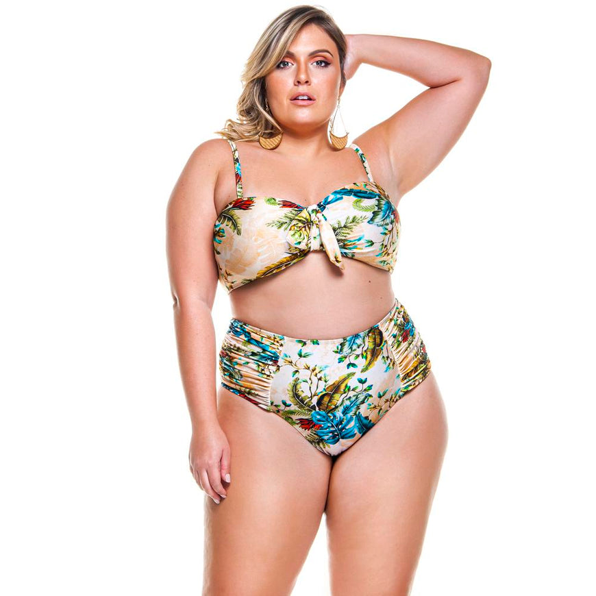 HIGH WAISTED SIDE DRAPED BIKINI BOTTOM FOR WOMAN-LEHONA USA