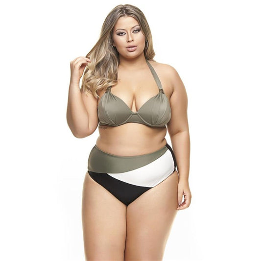 HIGH WAISTED THREE COLORED BIKINI BOTTOM-LEHONA USA