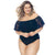 OFF SHOULDER SWIMSUIT WITH PADDED CUPS AND RUFFLES-LEHONA USA