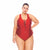 PADDED SWIMSUIT WITH CRISSCROSS DETAILING IN THE NECKLINE FOR WOMAN-LEHONA USA