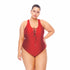 PADDED SWIMSUIT WITH CRISSCROSS DETAILING IN THE NECKLINE