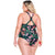PADDED SWIMSUIT WITH CRISSCROSS DETAILING IN THE NECKLINE IN CHERRY TREE PRINT-LEHONA USA
