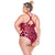 PADDED SWIMSUIT WITH CRISSCROSS DETAILING IN THE NECKLINE IN SAVANA PRINT-LEHONA USA