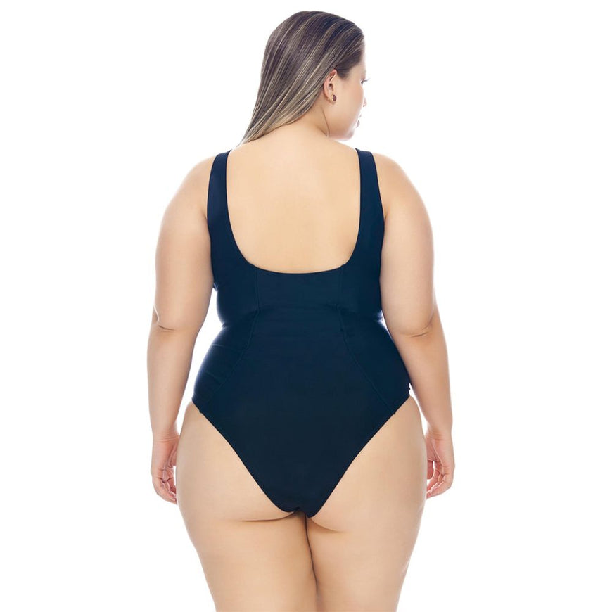 SWIMSUIT WITH CROSS-OVER DETAIL AT THE BUST-LEHONA USA