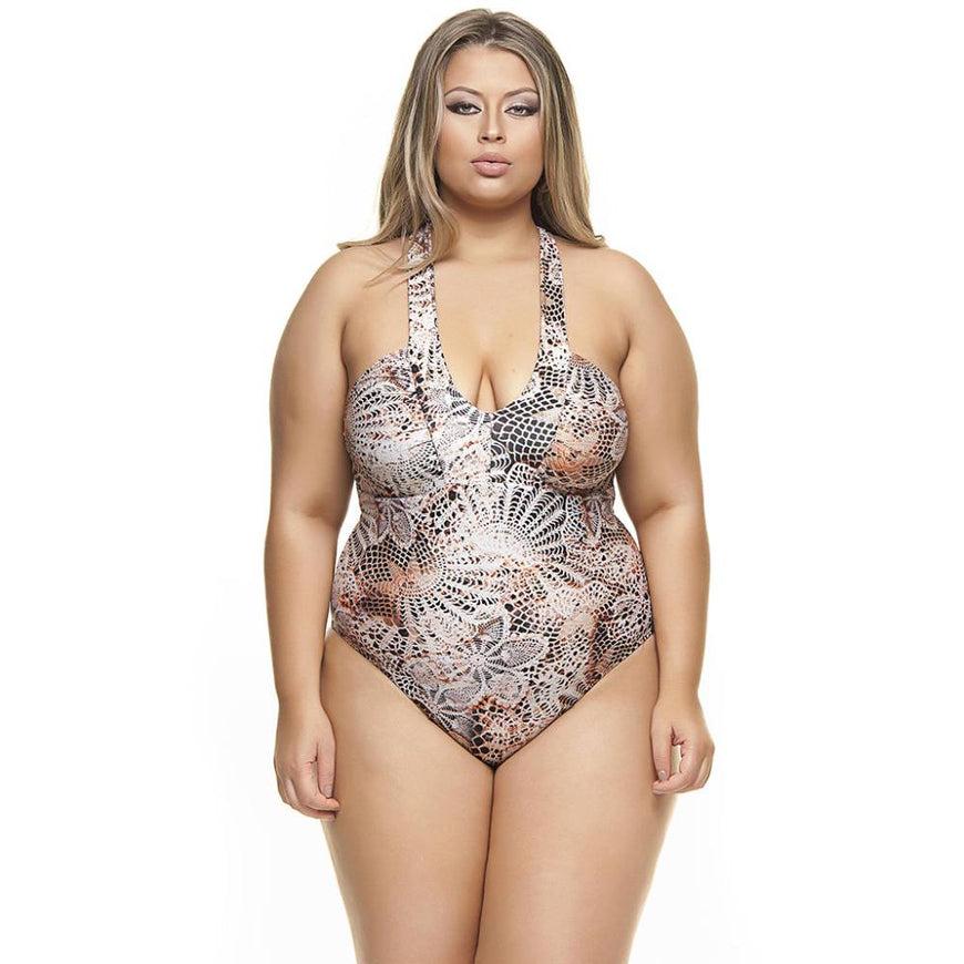 V-NECK SWIMSUIT WITH DOUBLE STRAPS-LEHONA USA